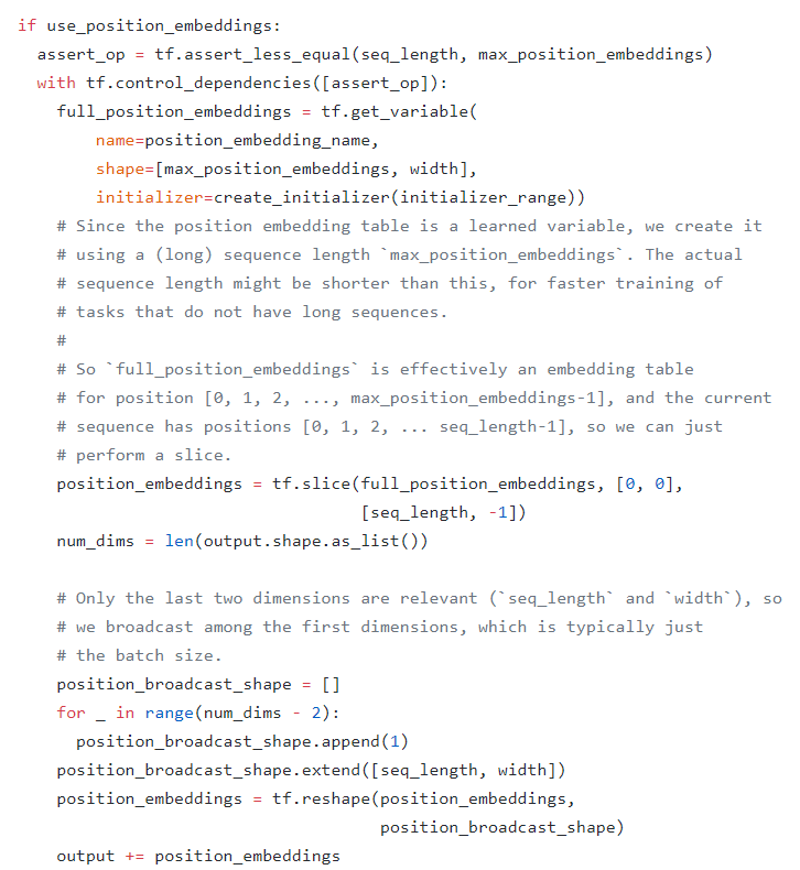 position embedding code