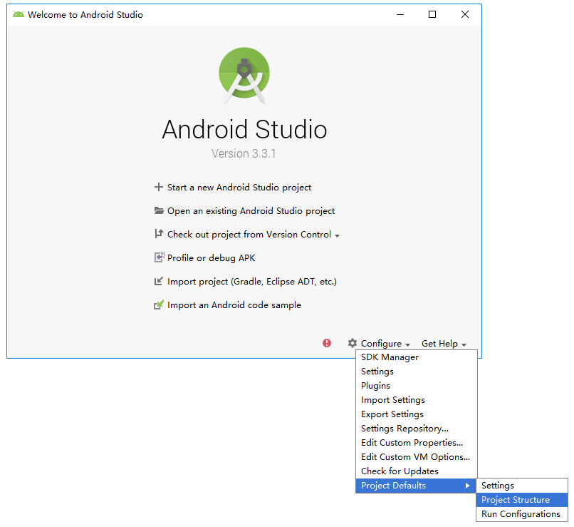 android studio sdk location whitespace