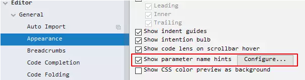 Show parameter name hints