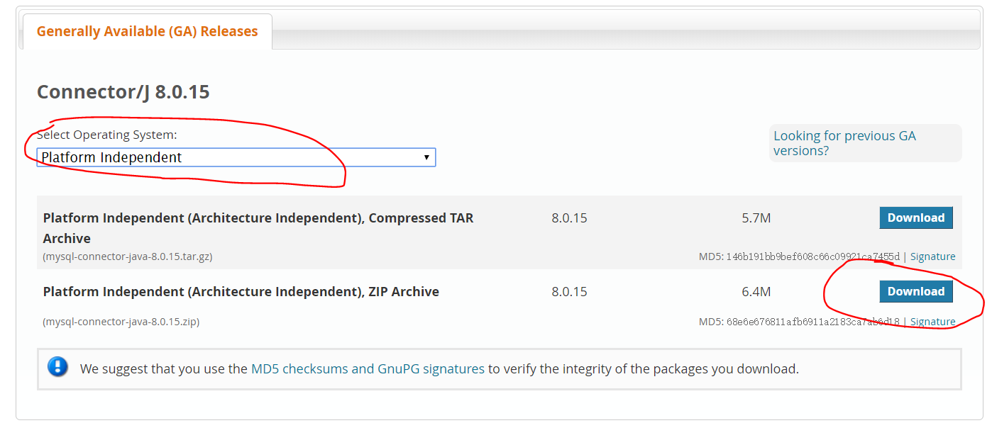 MySQL Connectors Java jar包下载 程序员大本营