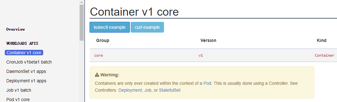 方便的 Kubernetes API 参考文档_kubernetes api reference docs-CSDN博客