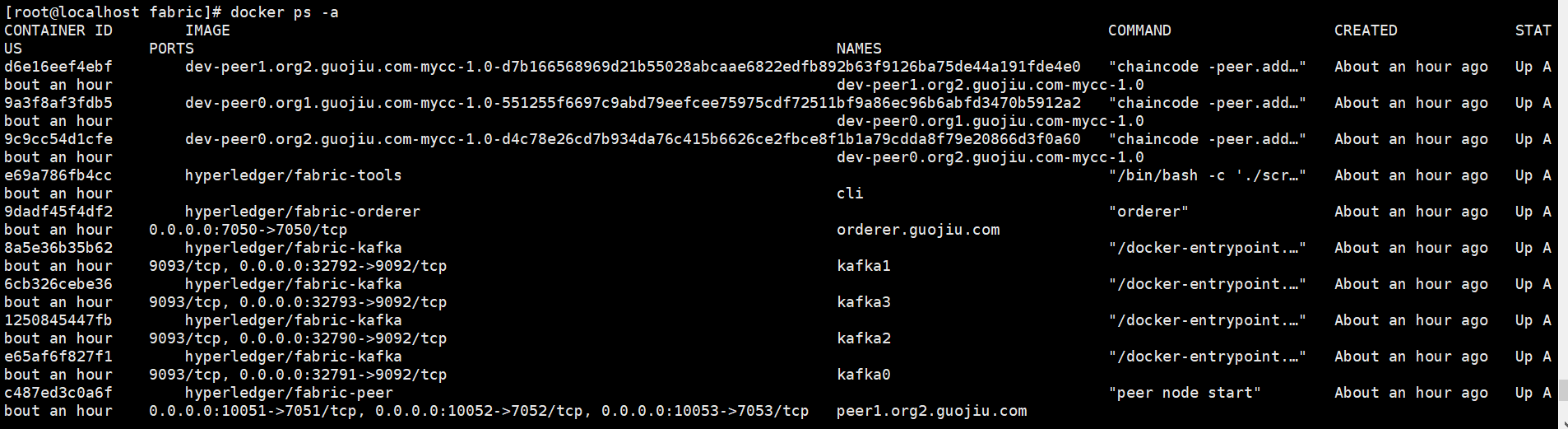 fabric 下查看peer或order的log日志