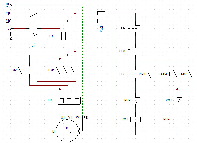 图1 电机联锁正反转电路