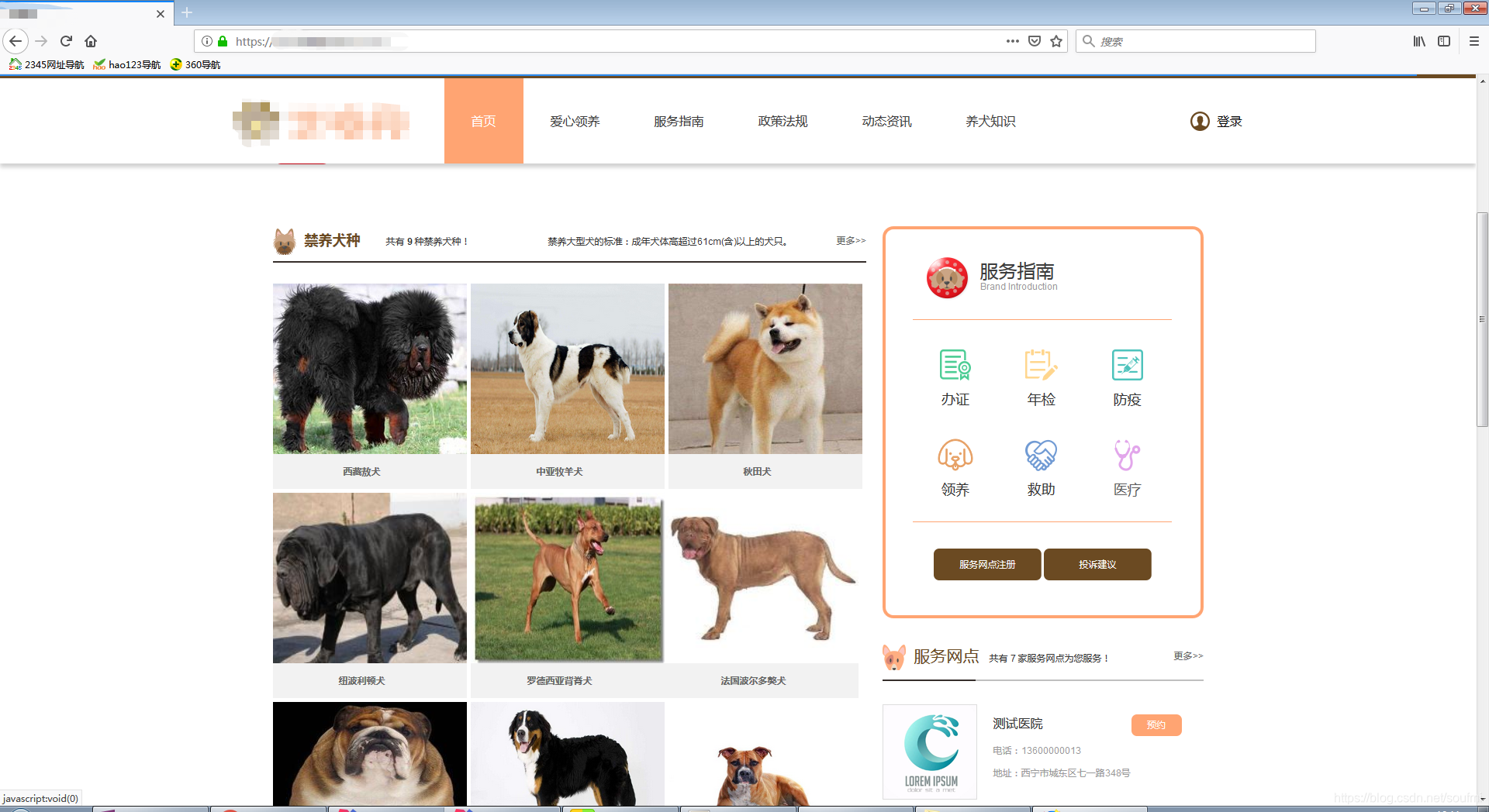 测试访问网站首页