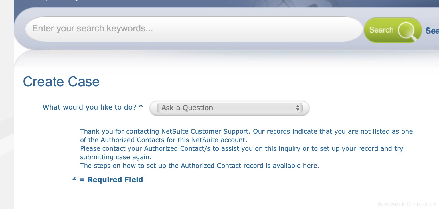 not listed as one of the authorized contacts