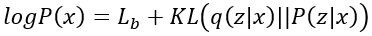 logP(x)=L_b+KL(q(z|x)||P(z|x))。