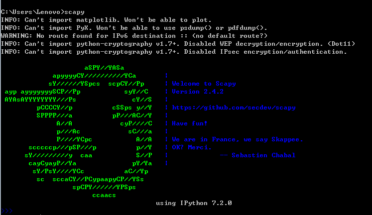 python scapy install windows
