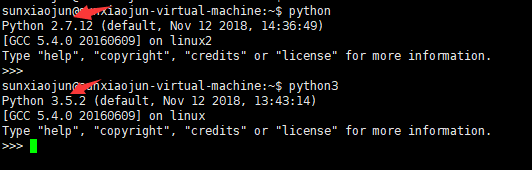 python2.7，python3.5