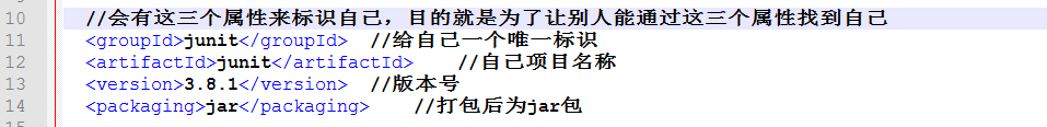 在每个创建的maven项目都会要求写上这三个属性值的