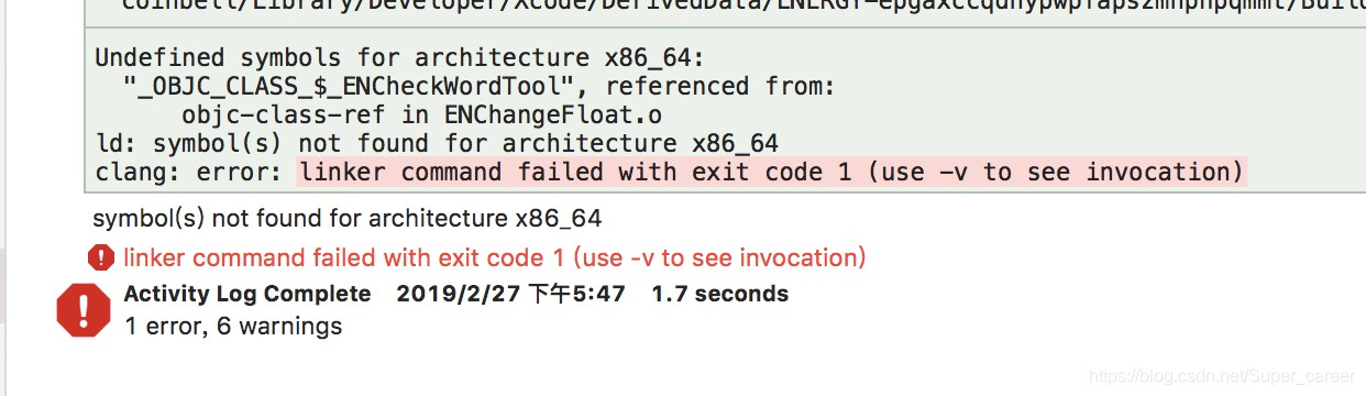 Ios报错] Undefined Symbols For Architecture X86_64:解决方法_Super_Career的博客-Csdn博客