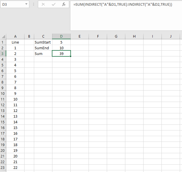 [Excel]Excel函数和用法(7)——返回文本对应的引用，INDIRECT函数