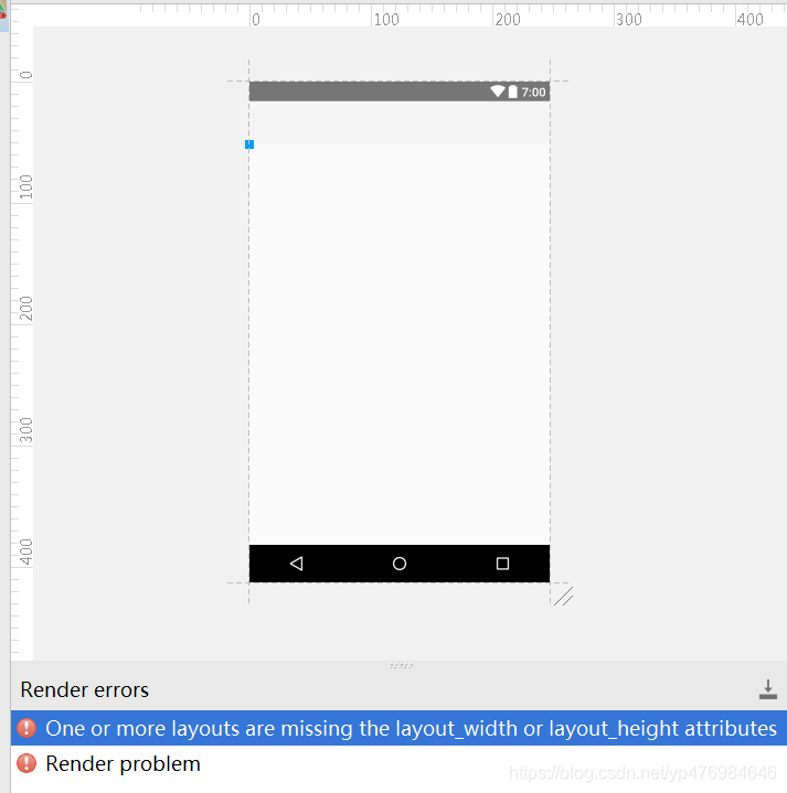 解决“NOTE: One or more layouts are missing the layout_width or layout ...