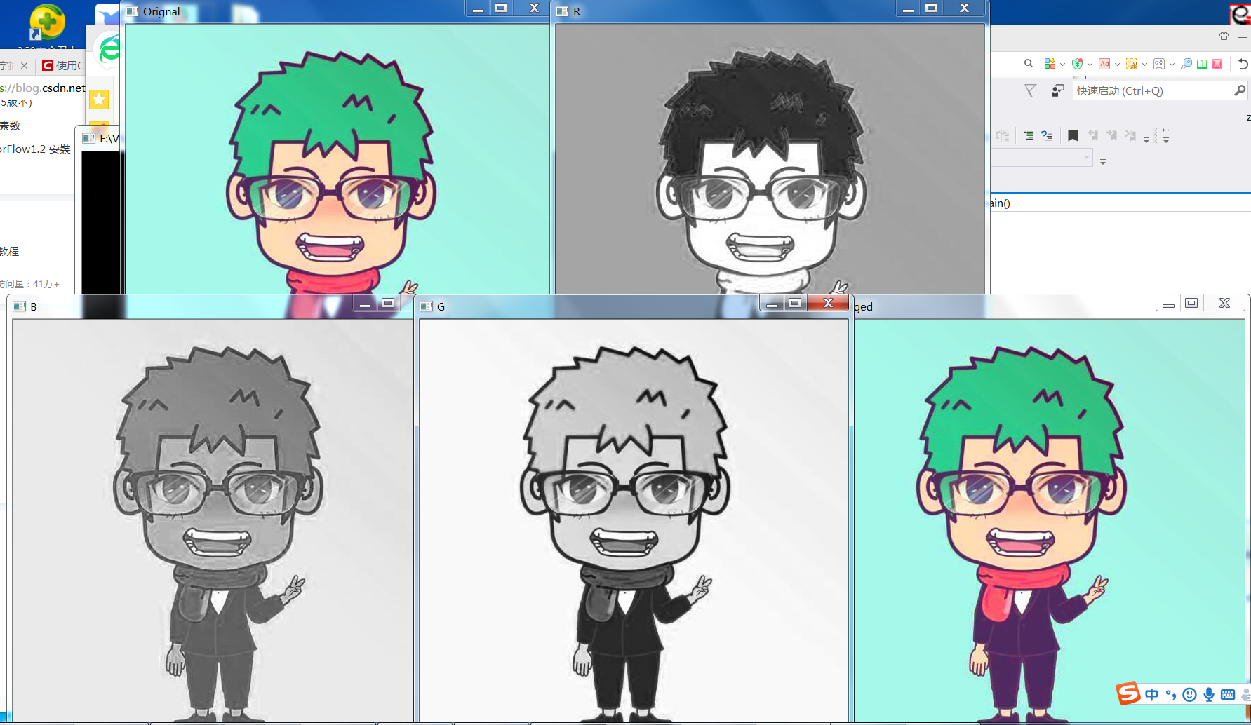 OpenCV中图像通道的分离（split）和混合（merge）_把图像拆分后opencv的merge图像和-CSDN博客