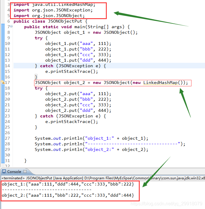 JSONObject按put顺序排放与输出详解_jsonobject put-CSDN博客