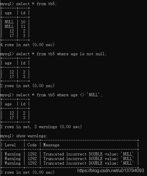 Mysql5 6中null值需要注意的事项 Jiayue博客 Csdn博客