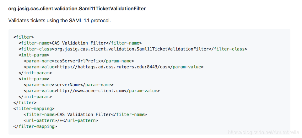 Saml11TicketValidationFilter