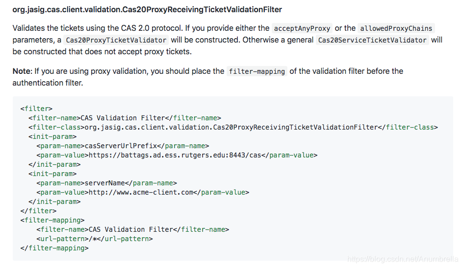 Cas20ProxyReceivingTicketValidationFilter