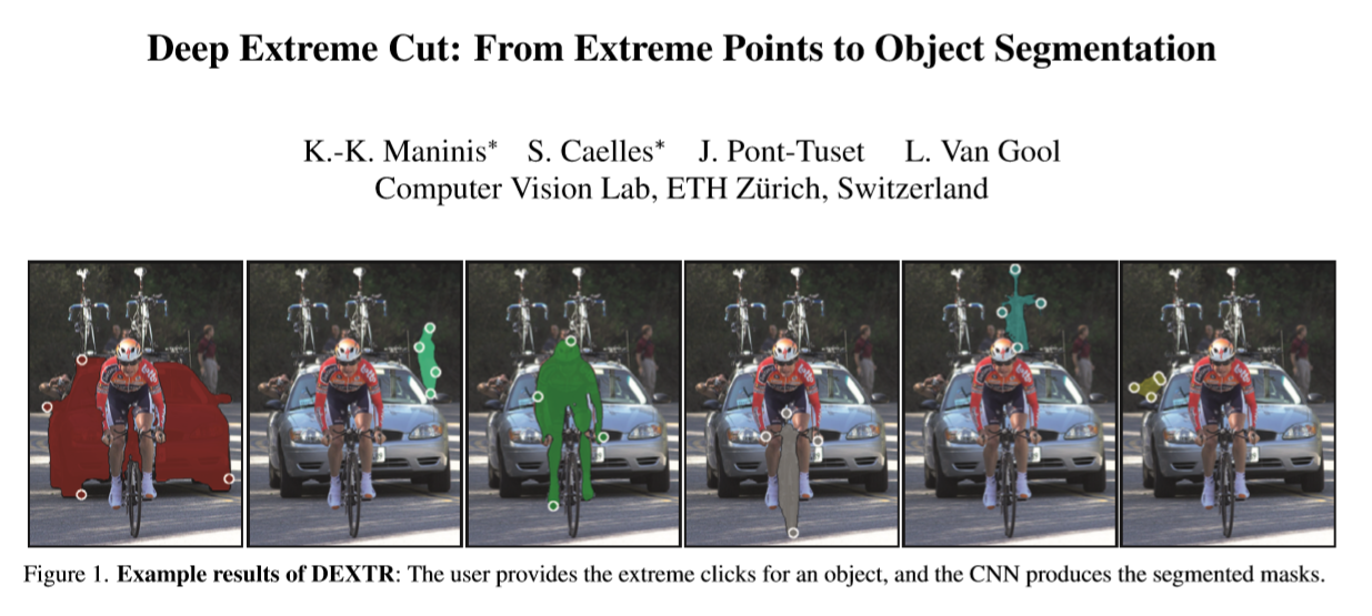 【DEXTR】Deep Extreme Cut：From Extreme Points to Object Segmentation