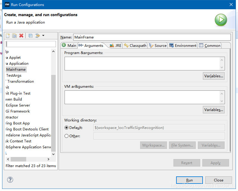 Run Configurations