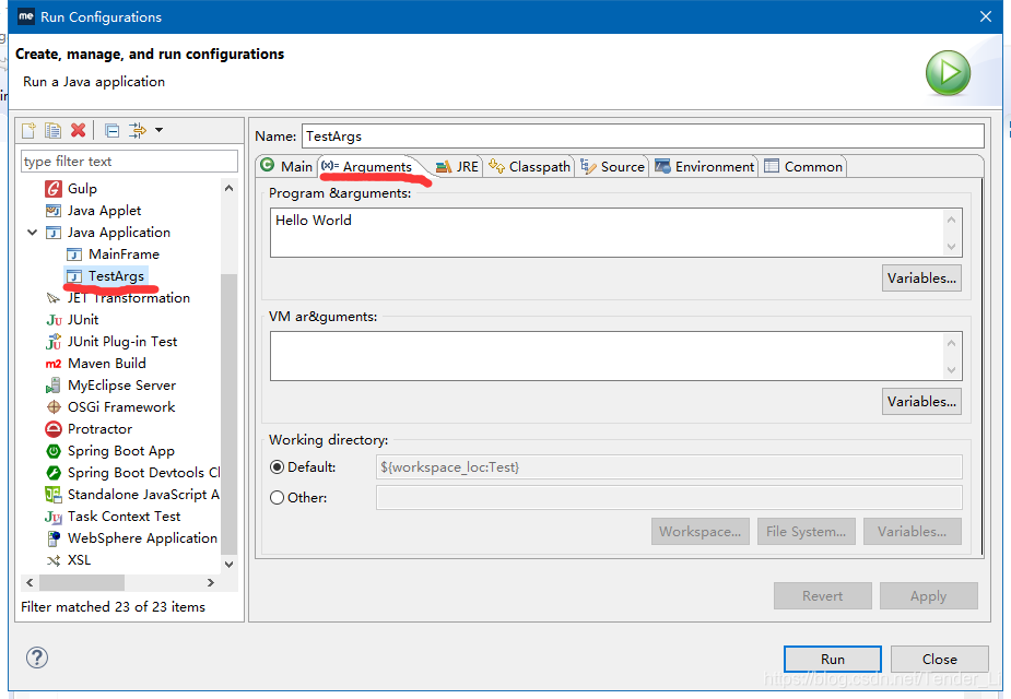 Run Configurations