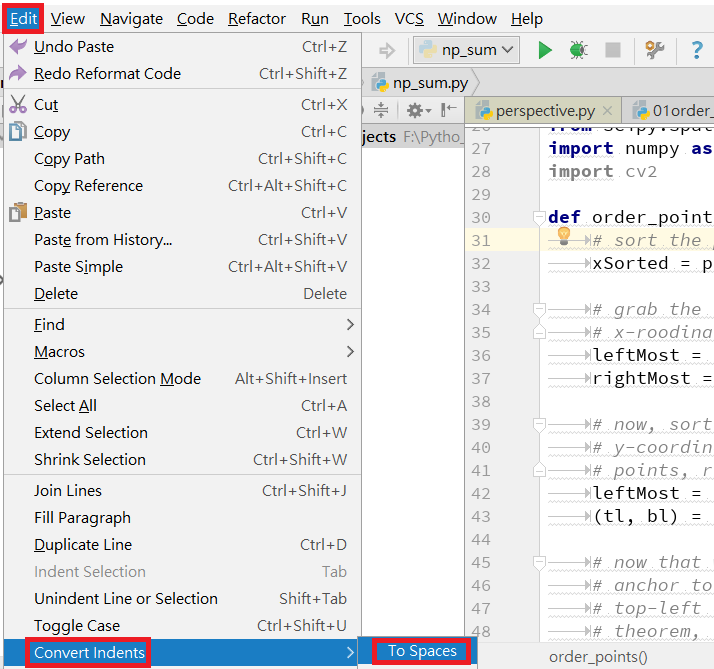 PyCharm "PEP 8: Indention contains tabs"怎么办 如何修改为space_python文件解决 ...