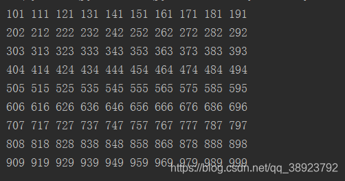 python代码打印100-999之间的回文数