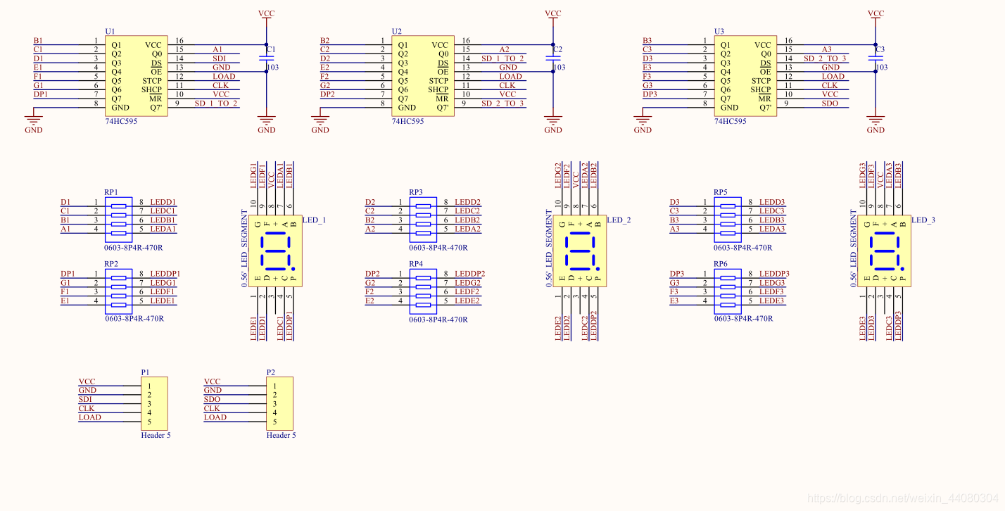 Hc595 Module Schematic 74HC595 的使用_74hc595使用电路-CSDN博客