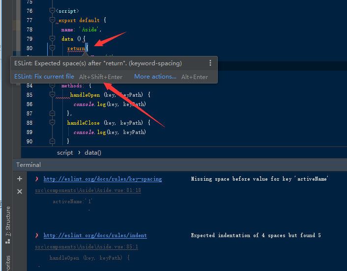 use eslint webstorm