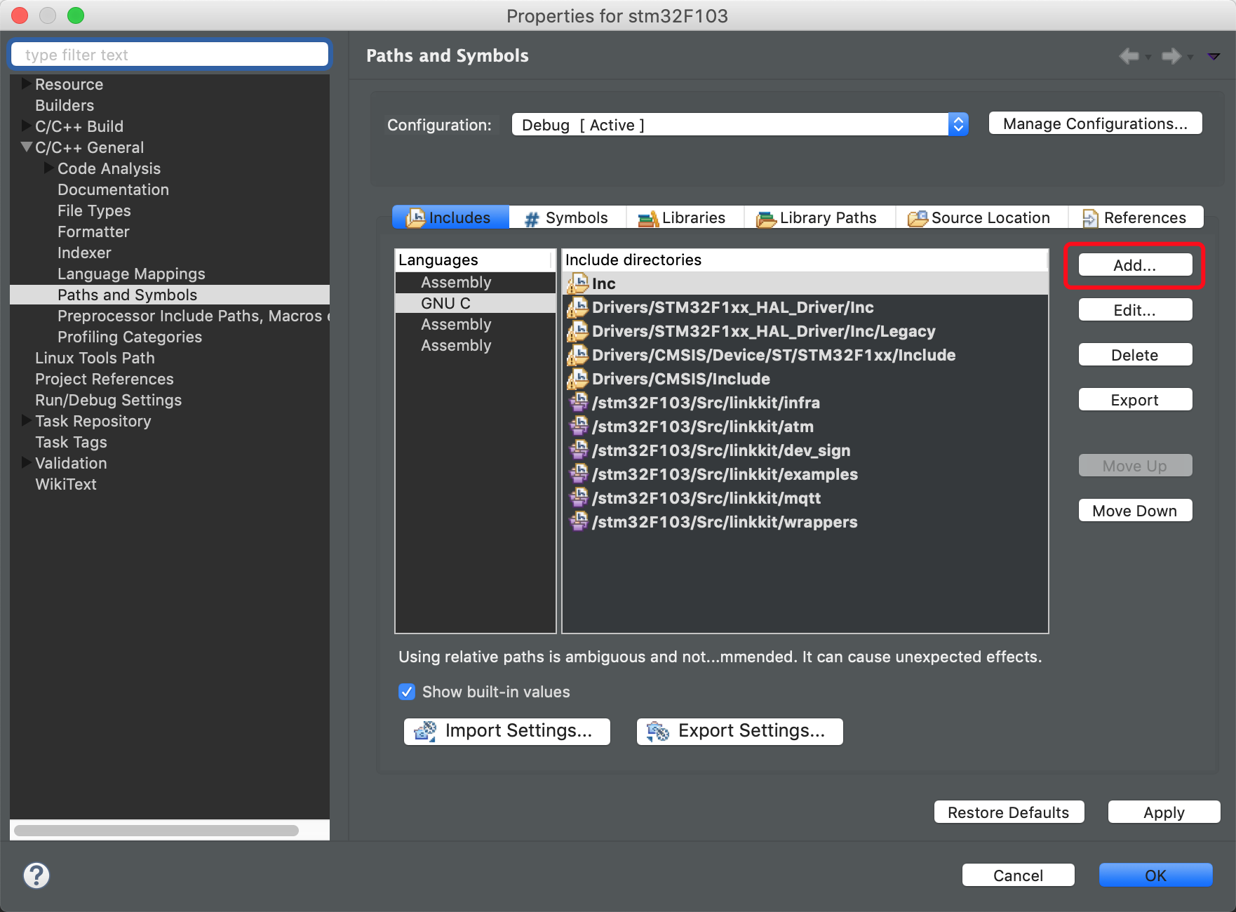 Method for adding source and header files (.c and .h) to Keil and