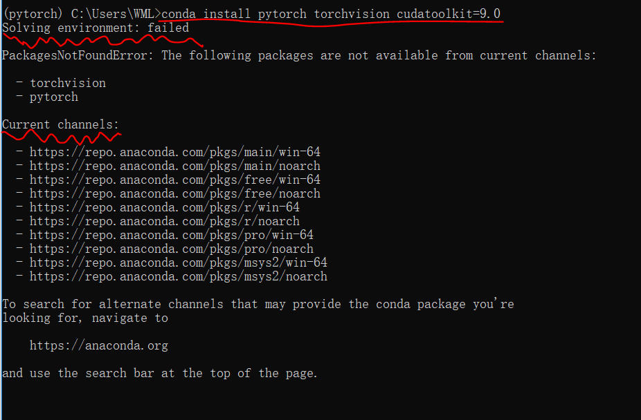 win10在anaconda上安装pytorch