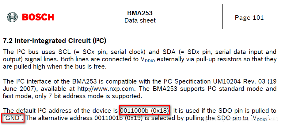 BMA253的IIC地址确认