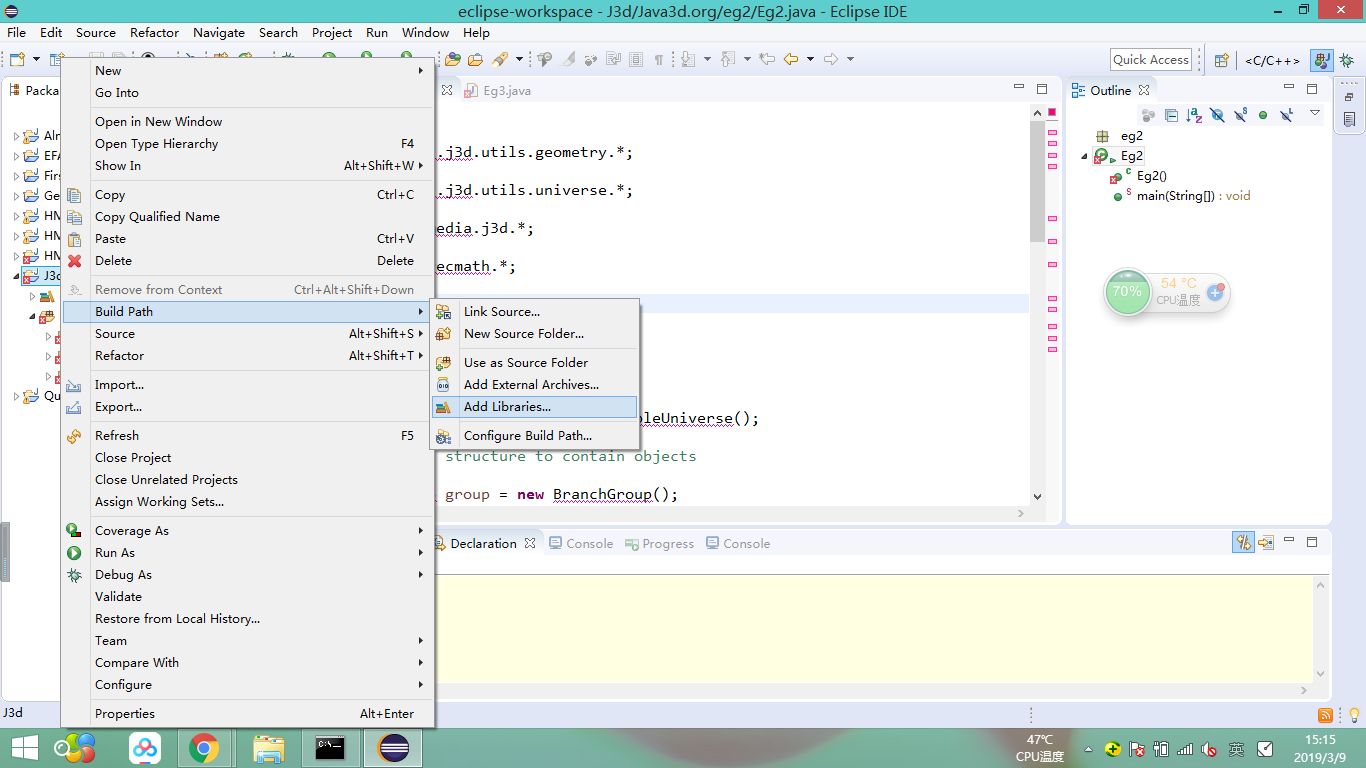 Eclipse 如何配置Java3d?(2018.9版)_eclipse3d-CSDN博客