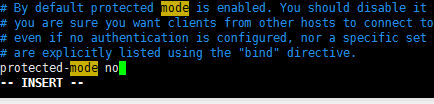 将这里的保护模式设置为no