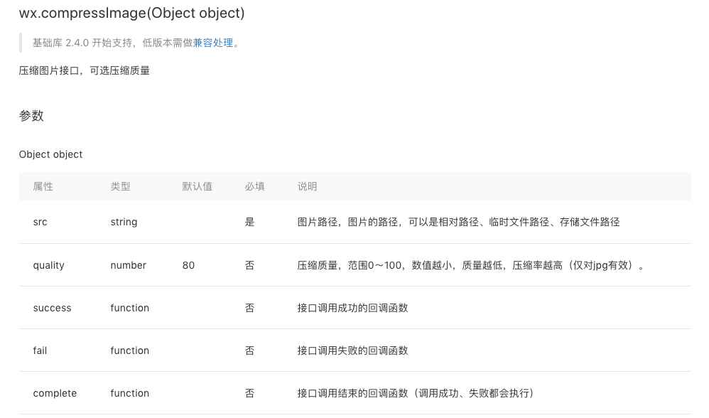 注意微信小程序的wx.compressImage的坑