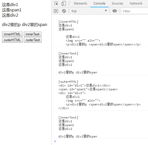 innerHTML、innerText、outerHTML、outerText、text()、html()、val()、document ...