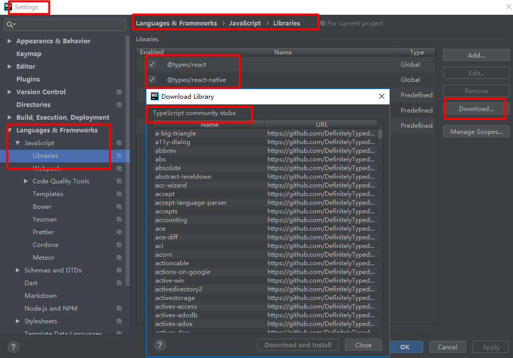 phpstorm react native