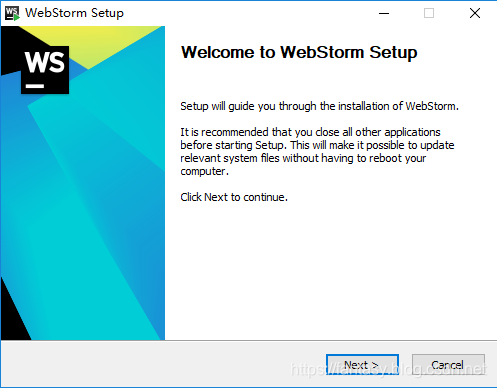 WebStorm安装界面