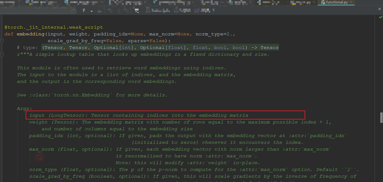 关于pytorch embedding的问题