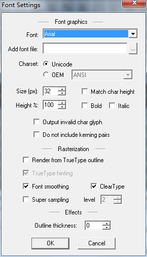 Settings font