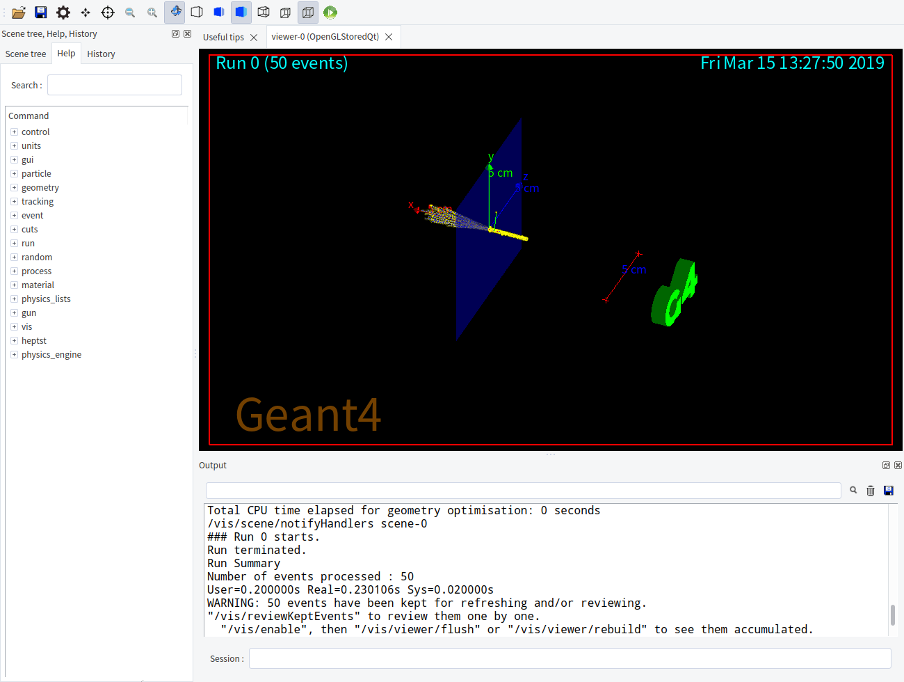 最后的结果,实际上并不知道图上画的是什么,但看起来探测器和粒子枪是对的