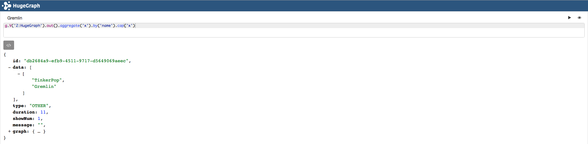 g.V(id).out().aggregate().by()
