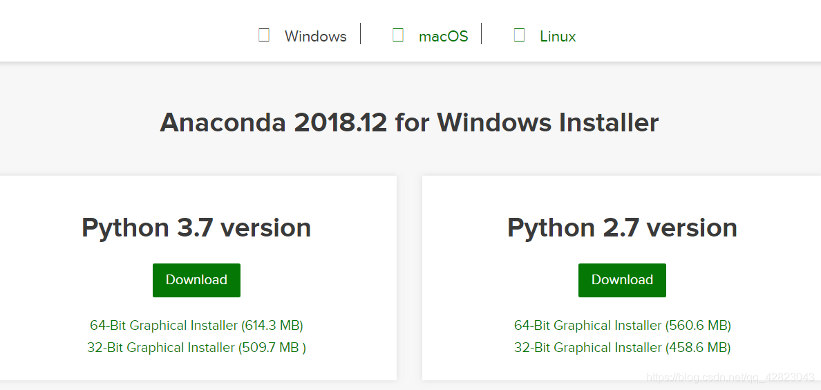 目前最新版本是 python 3.7，默认下载也是 Python 3.7
