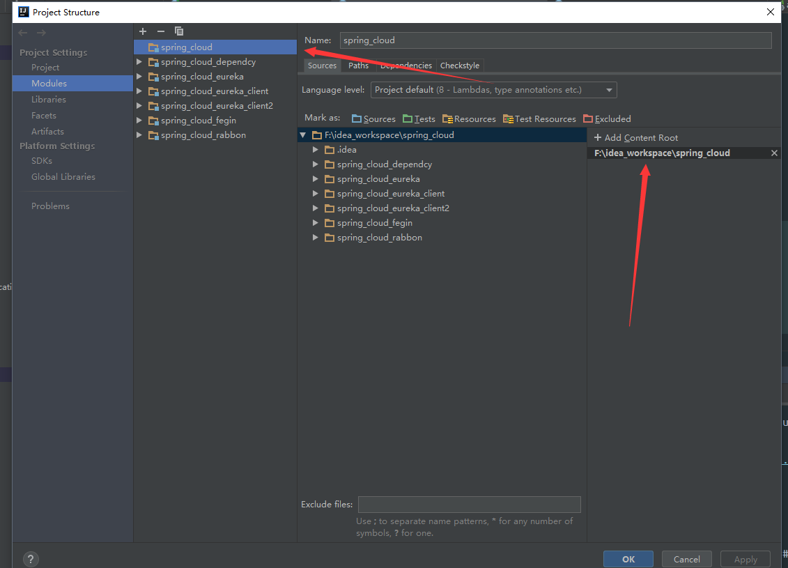 idea报错Module Project1 must not contain source root 