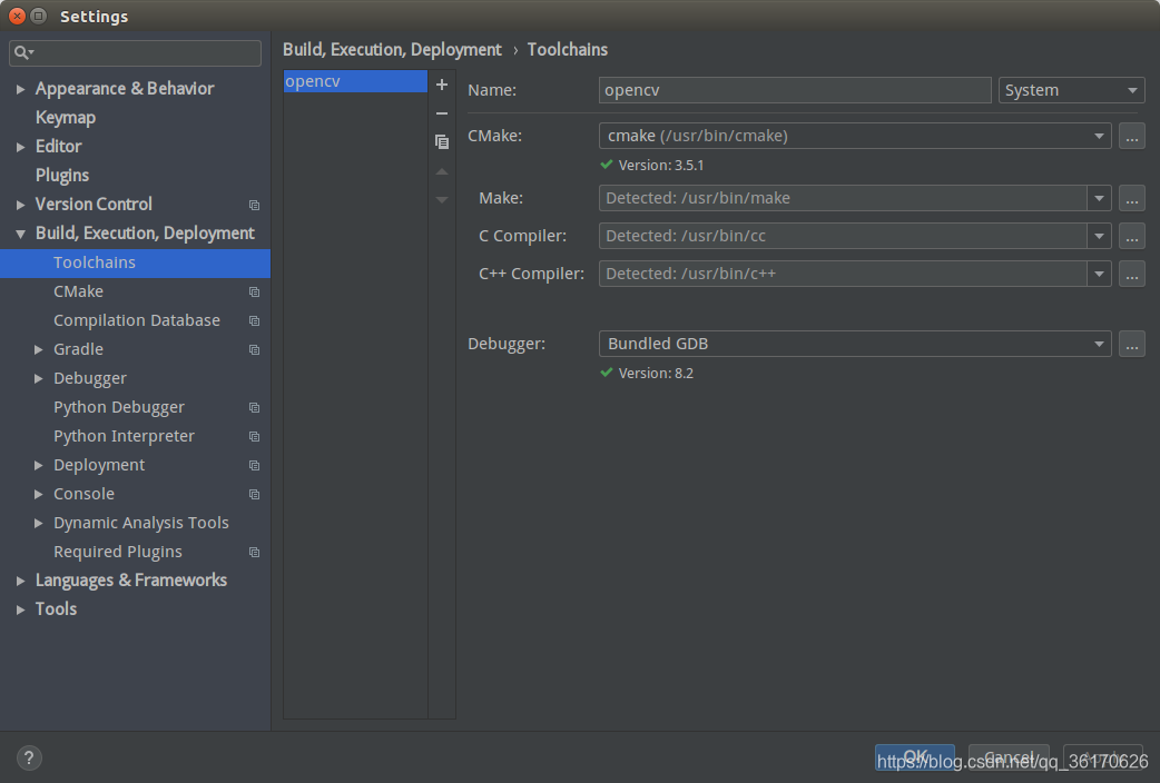 Clion中配置cmake-gui