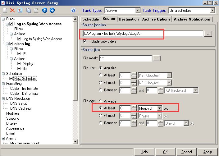 KIWI Syslog server 2008安装测试教程