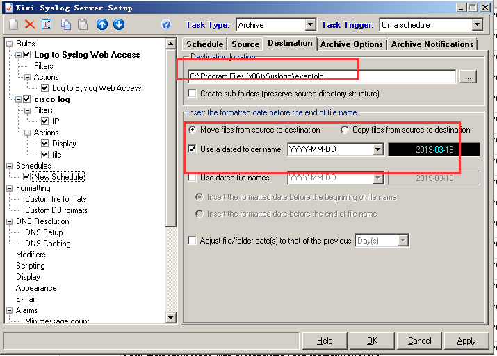 KIWI Syslog server 2008安装测试教程