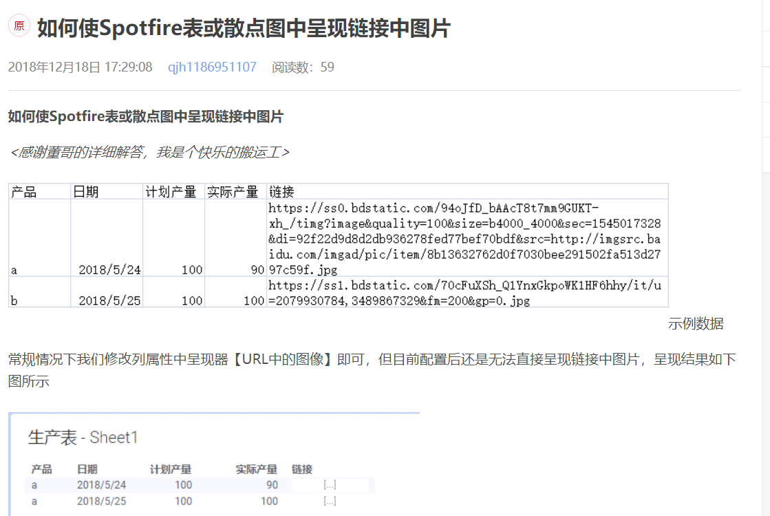 TIBCO Spotfire使用技巧：如何使Spotfire表或散点图中呈现链接中图片