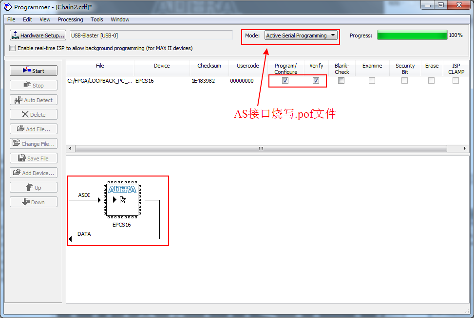 altera quartus ii to program external flash