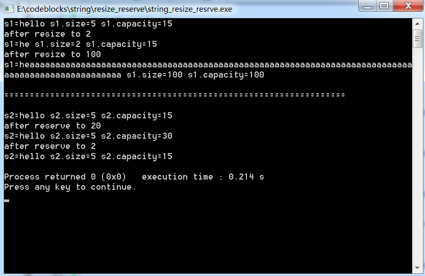 std::string的resize()与reserve()的区别