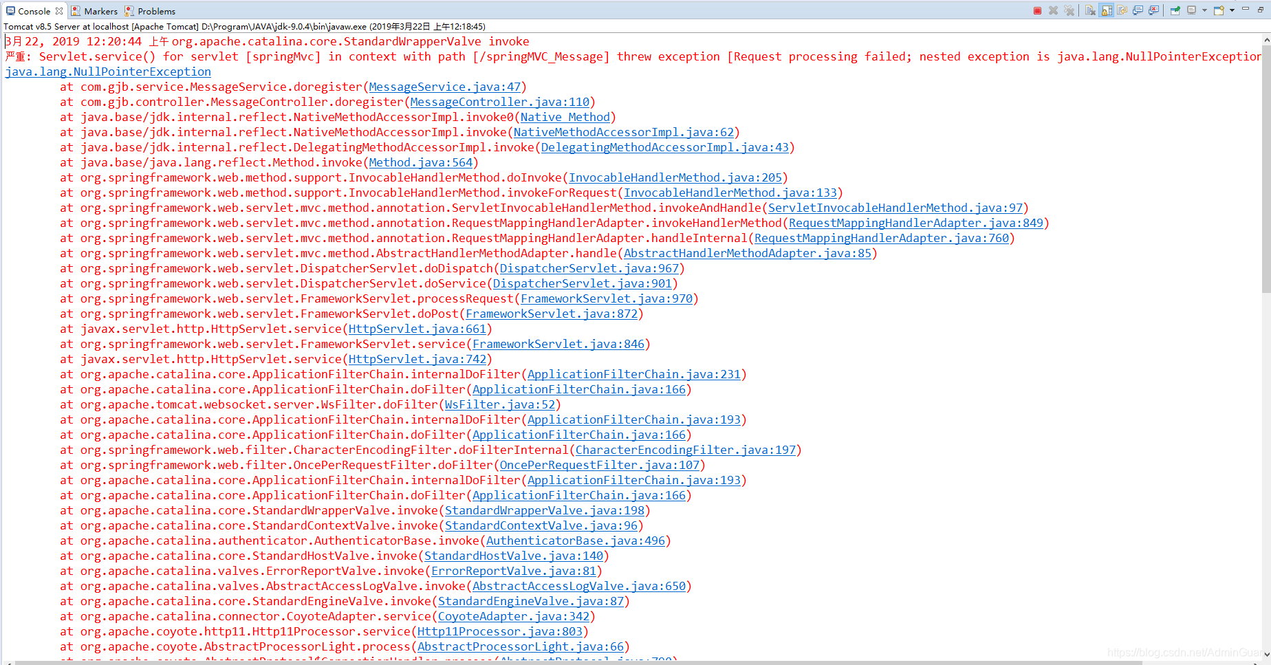 异常:(HTTP Status 500)Request processing failed; nested exception is java ...